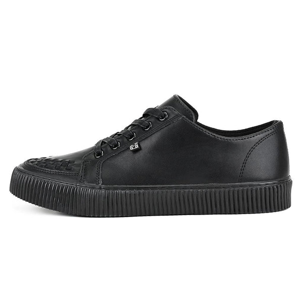 t.u.k Ribbed Sole Sneaker Black Leather