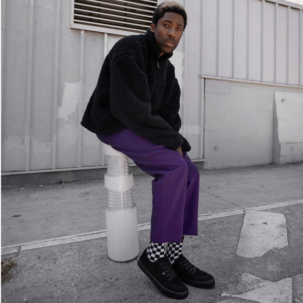 T.u.k Ribbed Sole Sneaker Black Suede