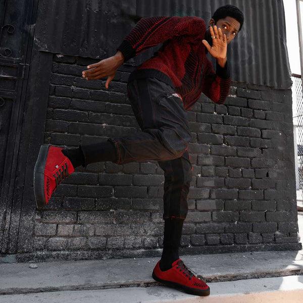 T.u.k Ribbed Sole Sneaker Red Suede