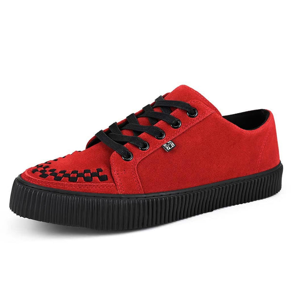 T.u.k Ribbed Sole Sneaker Red Suede