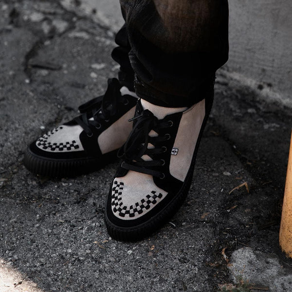 T.u.k Ribbed Sole Sneaker Taupe & Black Suede