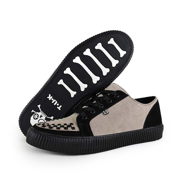T.u.k Ribbed Sole Sneaker Taupe & Black Suede