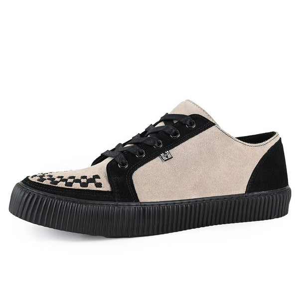 T.u.k Ribbed Sole Sneaker Taupe & Black Suede