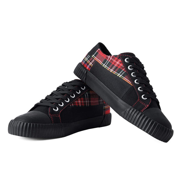 T.u.k Rubber Toe Sneaker Black & Tartan Canvas