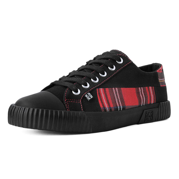 T.u.k Rubber Toe Sneaker Black & Tartan Canvas