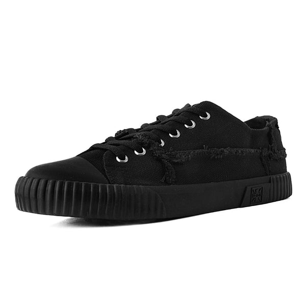T.u.k Rubber Toe Sneaker Rough Cut Black Canvas