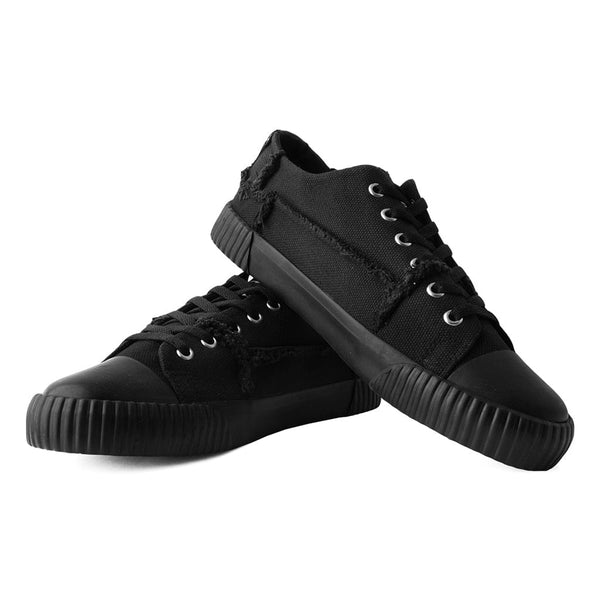 T.u.k Rubber Toe Sneaker Rough Cut Black Canvas