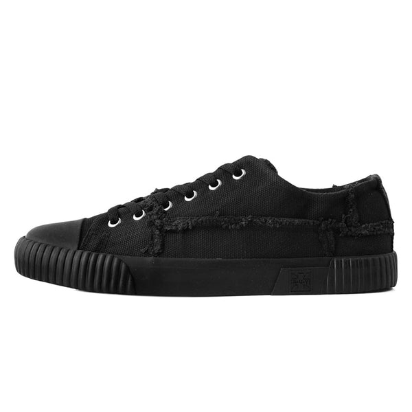 t.u.k Rubber Toe Sneaker Rough Cut Black Canvas