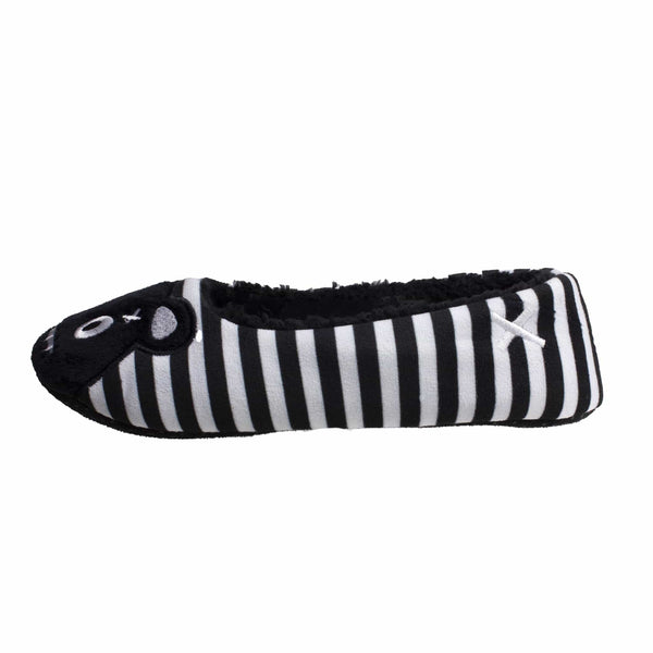 t.u.k Slipper Black & White Stripe Punk Teddy