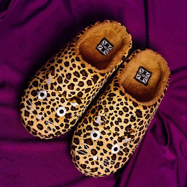 T.u.k Slipper Leopard Kitty Faux Fur