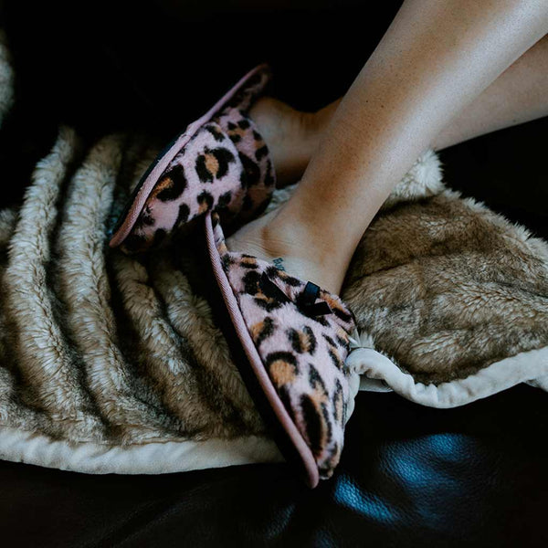 T.u.k Slipper Pink Leopard Faux Fur