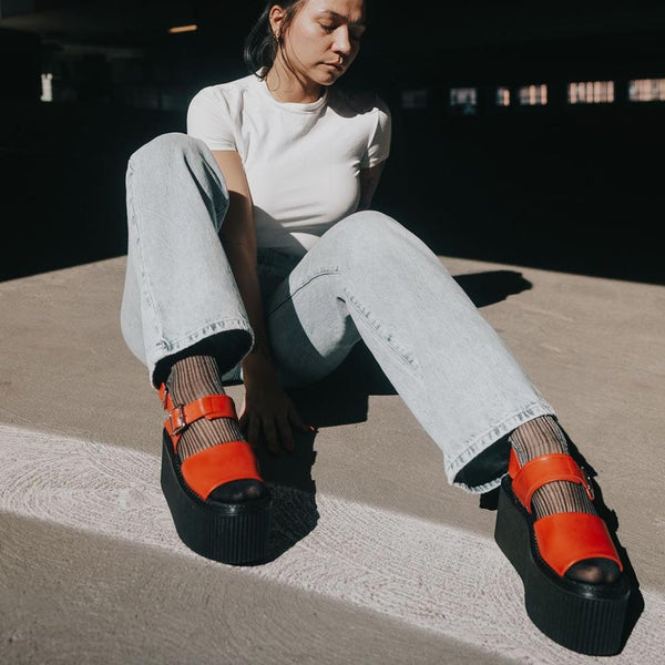 T.u.k Strato Sandal Brush Off Red Vegan Leather