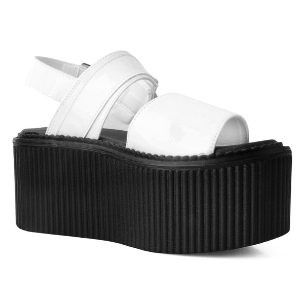T.u.k Strato Sandal White Patent Vegan Leather