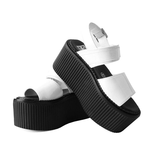 T.u.k Strato Sandal White Patent Vegan Leather