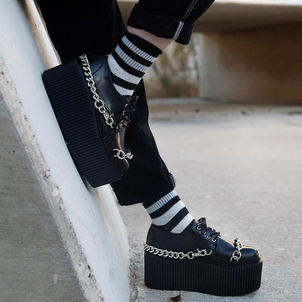 T.u.k StratoCreeper Chained Up Black Vegan Leather