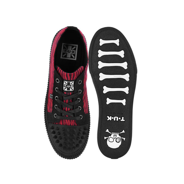 T.u.k Studded Shell Toe Sneaker Black Red Canvas