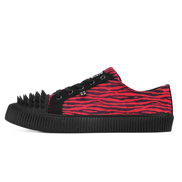 t.u.k Studded Shell Toe Sneaker Black Red Canvas
