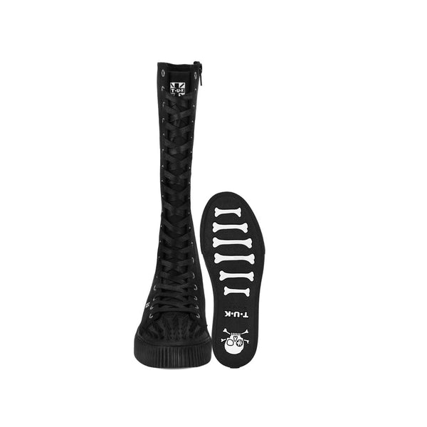 T.u.k Studded Shell Toe Sneaker Boot Black Canvas