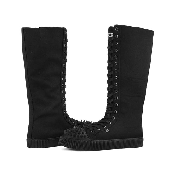 T.u.k Studded Shell Toe Sneaker Boot Black Canvas