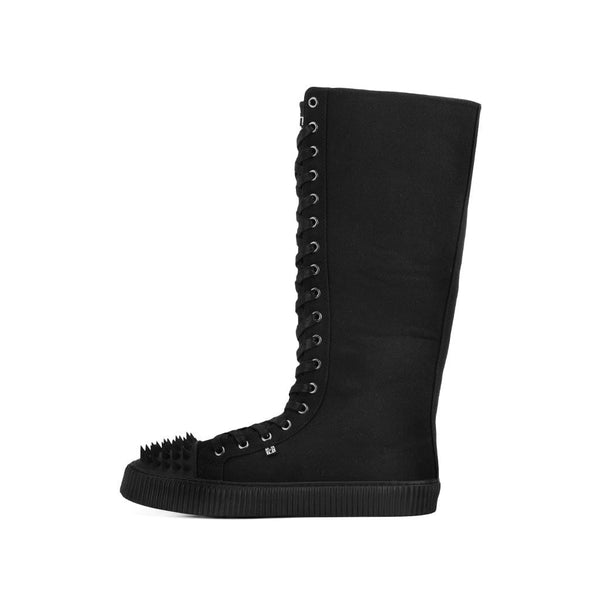 t.u.k Studded Shell Toe Sneaker Boot Black Canvas