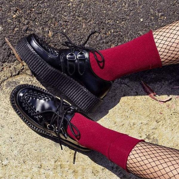 T.u.k Viva High Creeper Black Leather