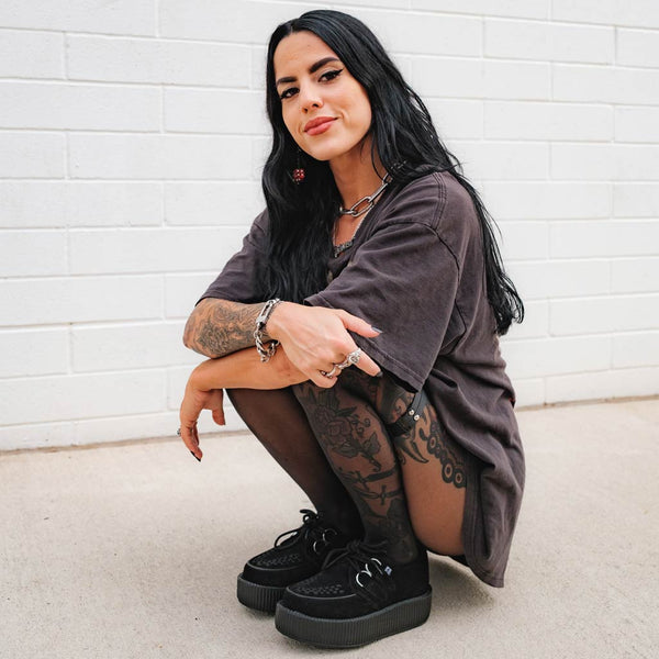 T.u.k Viva High Creeper Black Suede