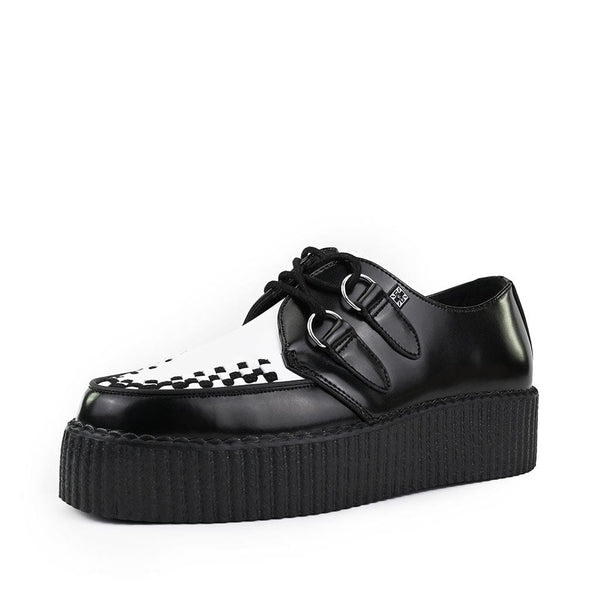 T.u.k Viva High Creeper Black & White Leather