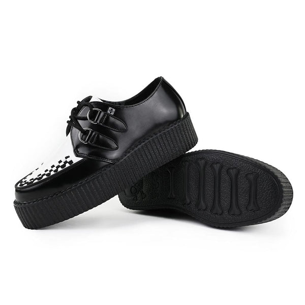T.u.k Viva High Creeper Black & White Leather