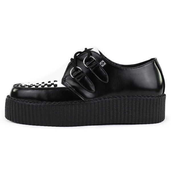 t.u.k Viva High Creeper Black & White Leather