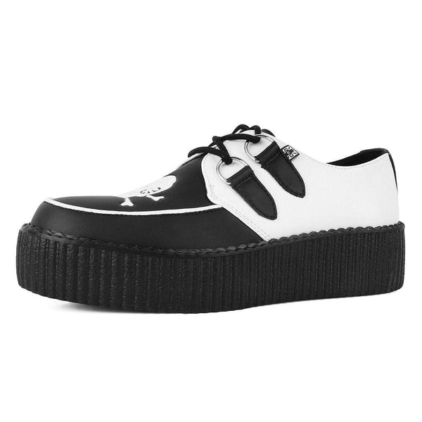 T.u.k Viva High Creeper Black & White Skull Print
