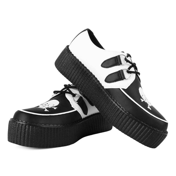 T.u.k Viva High Creeper Black & White Skull Print
