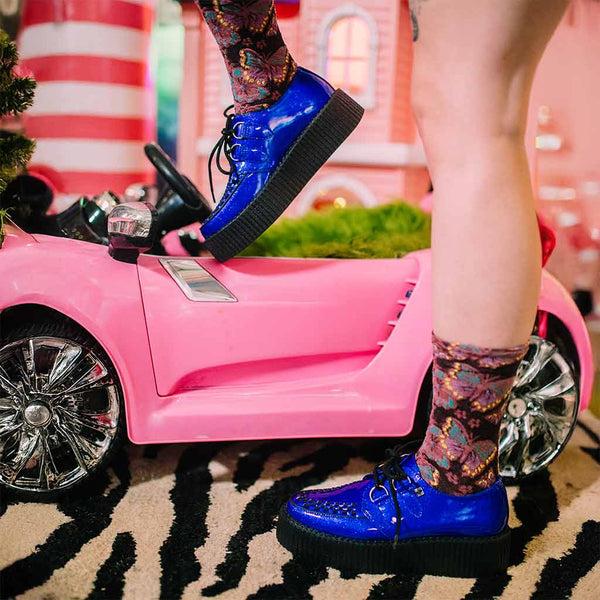 T.u.k Viva High Creeper Blue Glitter