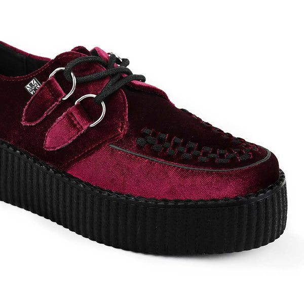 T.u.k Viva High Creeper Burgundy Velvet