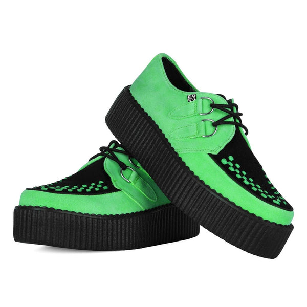 T.u.k Viva High Creeper Neon Green Suede