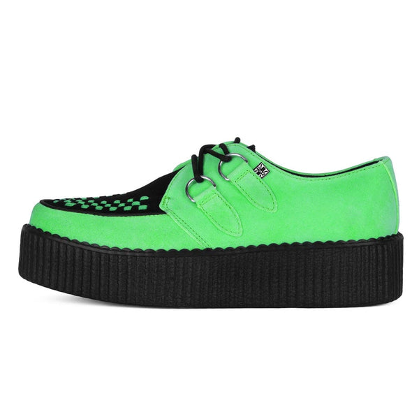 t.u.k Viva High Creeper Neon Green Suede