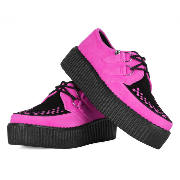 T.u.k Viva High Creeper Neon Pink Suede