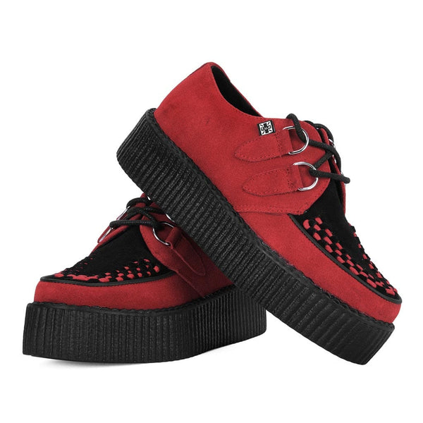 T.u.k Viva High Creeper Red & Black Suede