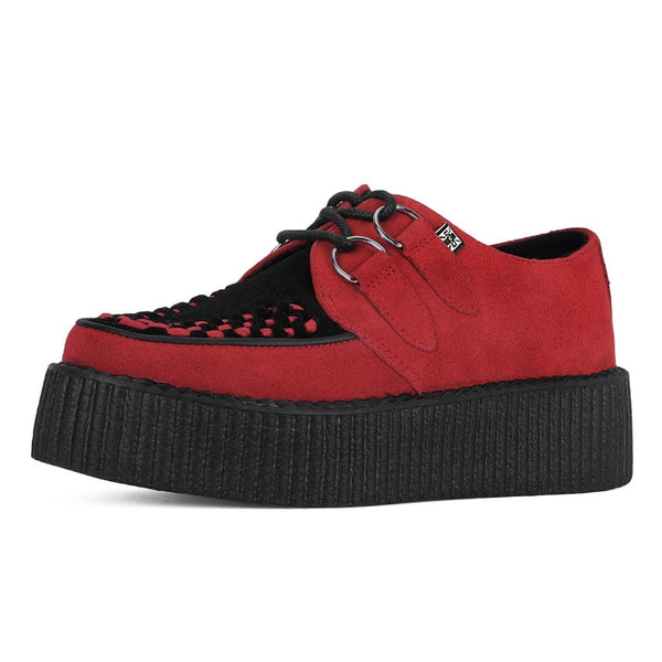T.u.k Viva High Creeper Red & Black Suede