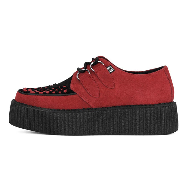 t.u.k Viva High Creeper Red & Black Suede