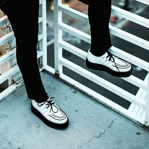 T.u.k Viva High Creeper White Leather