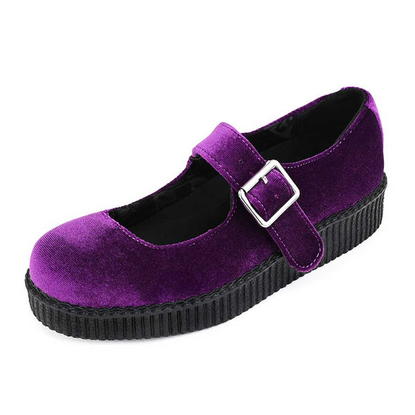 T.u.k Viva Low Mary Jane Purple Velvet