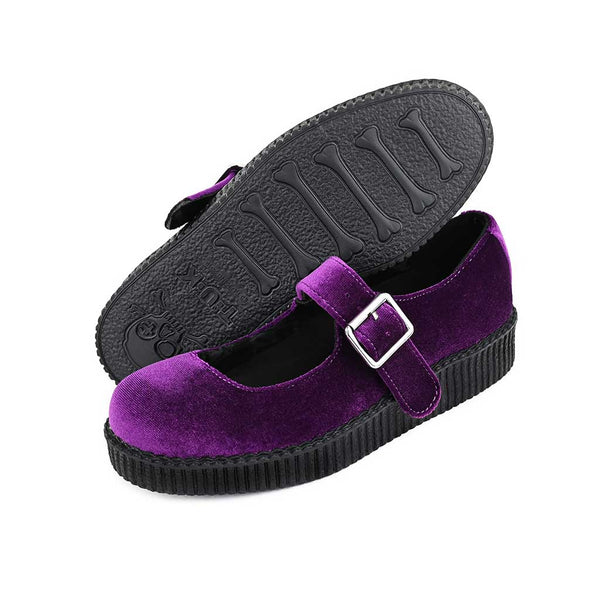 T.u.k Viva Low Mary Jane Purple Velvet