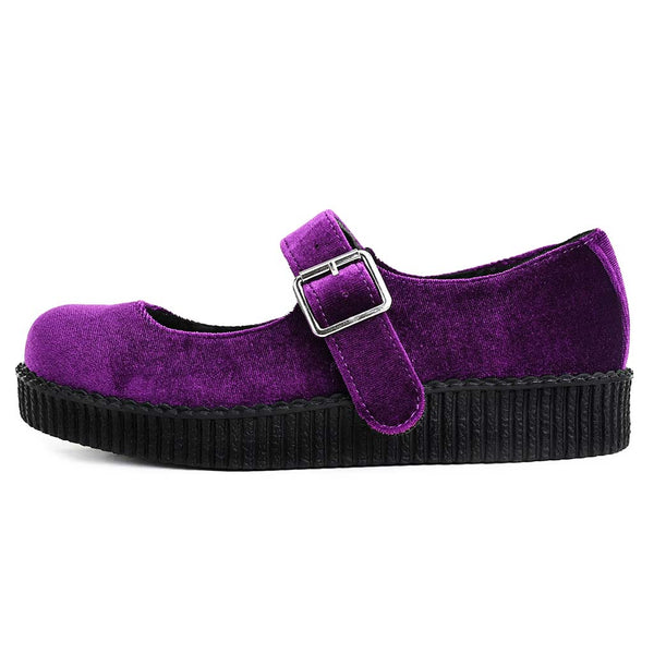 t.u.k Viva Low Mary Jane Purple Velvet
