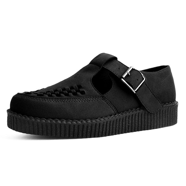 T.u.k Viva Low T-Bar Creeper Black Suede