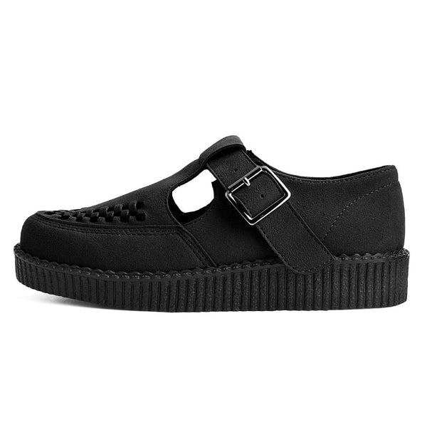 t.u.k Viva Low T-Bar Creeper Black Suede