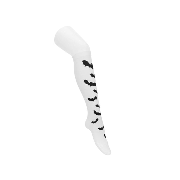 T.u.k White Bat Thigh High Sock