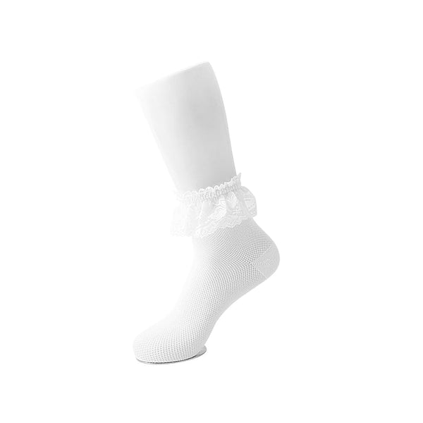 t.u.k White Knit Lace Sock
