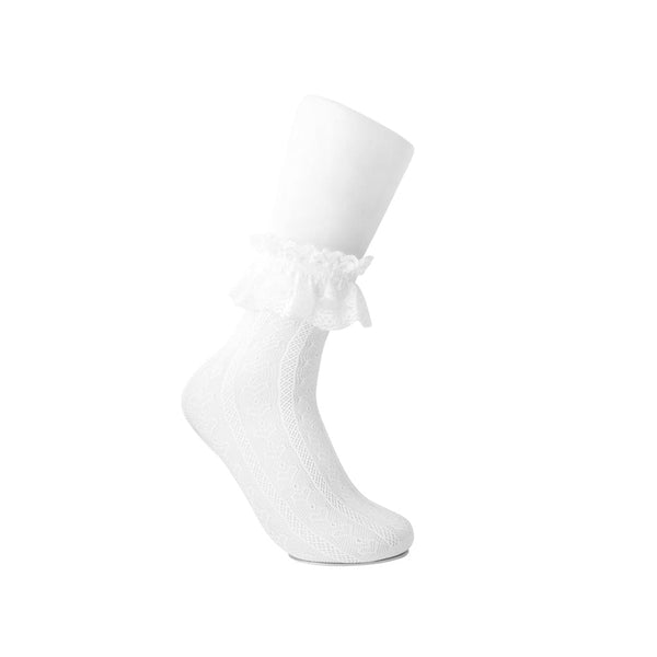 T.u.k White Lace Crew Sock Womens