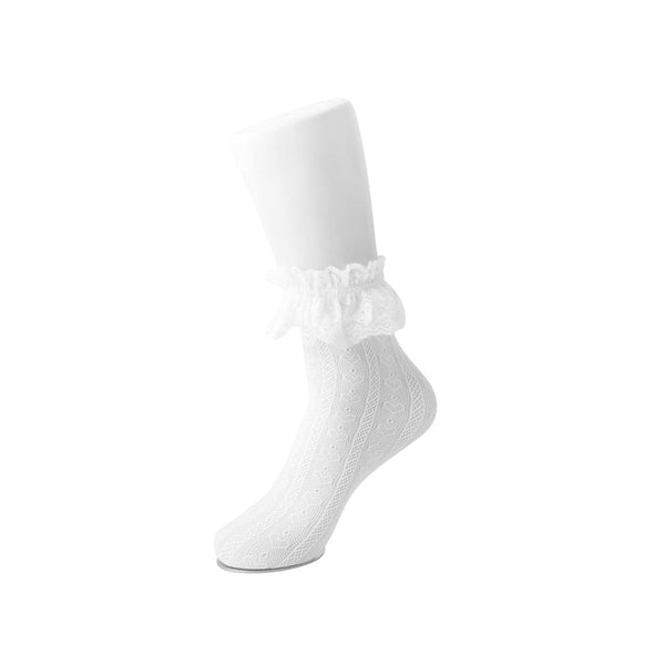t.u.k White Lace Crew Sock Womens