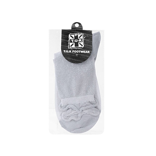 T.u.k Womens Silver Sparkly Metallic Ankle Socks